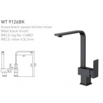 ECT Acqua Black Square Kitchen Mixer (Matt Black Finish)